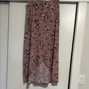 Joe B Pink Midi Wrap Skirt High-Low Casual